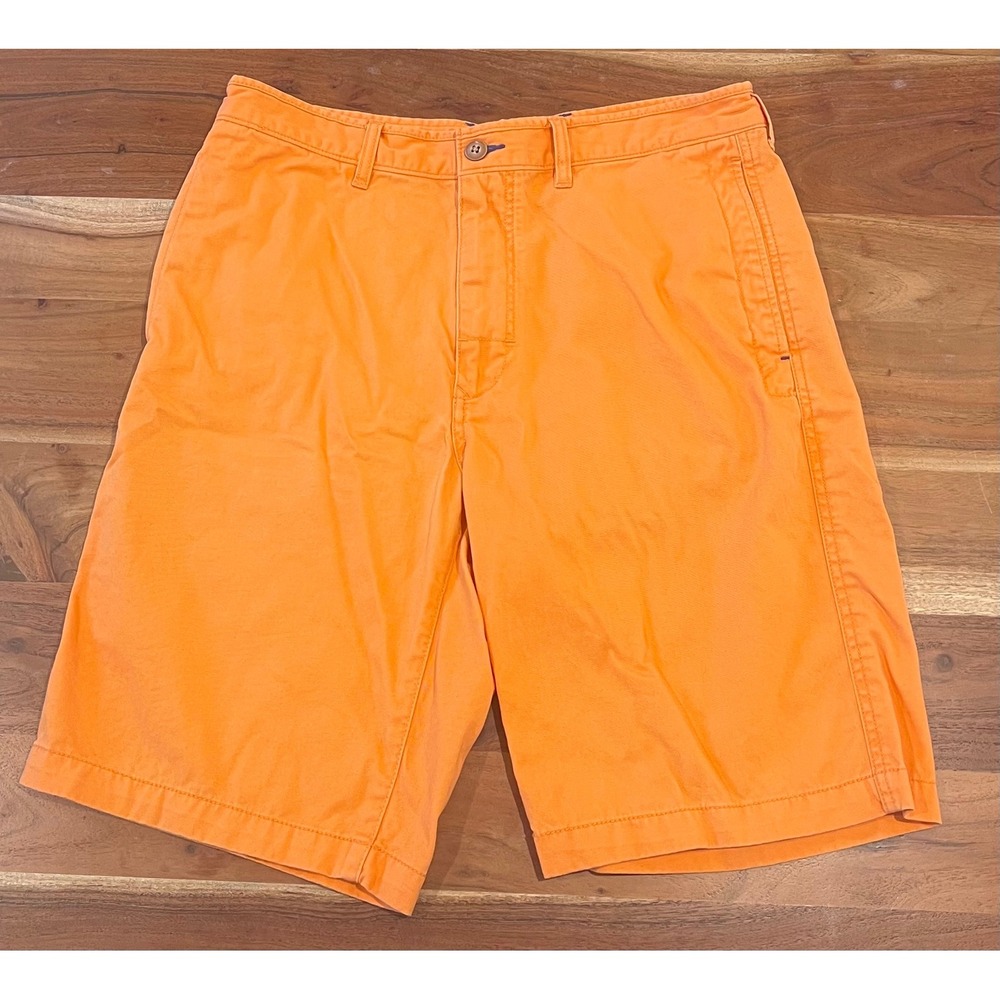 Tommy Bahama Relax Mens 33 Orange Cotton Chino Shorts Flat Front Casual Summer